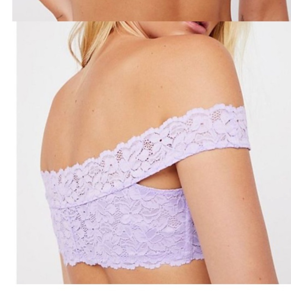 ✨New Free People Off Shoulder Berry Crop Bralette - Picture 2 of 3